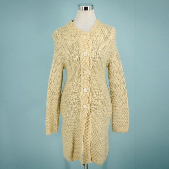 Sleeping on Snow Anthropologie Size Small S Beaded Tunic Wool Sweater Coat - Picture 1 of 6